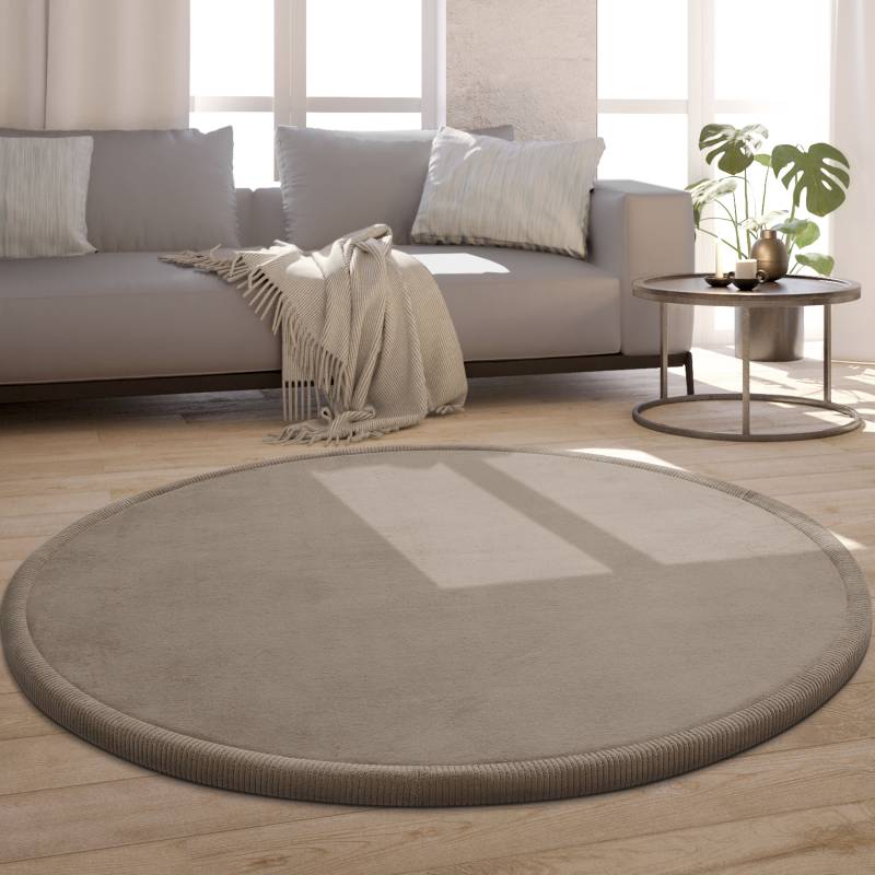 Paco Home Teppich »Tatami 475«, rund, 24 mm Höhe, Kurzflor, Uni Farben, mit Memory Foam, waschbar von PACO HOME