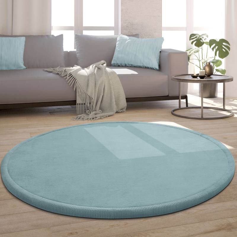 Paco Home Teppich »Tatami 475«, rund, 24 mm Höhe, Kurzflor, Uni Farben, mit Memory Foam, waschbar von PACO HOME