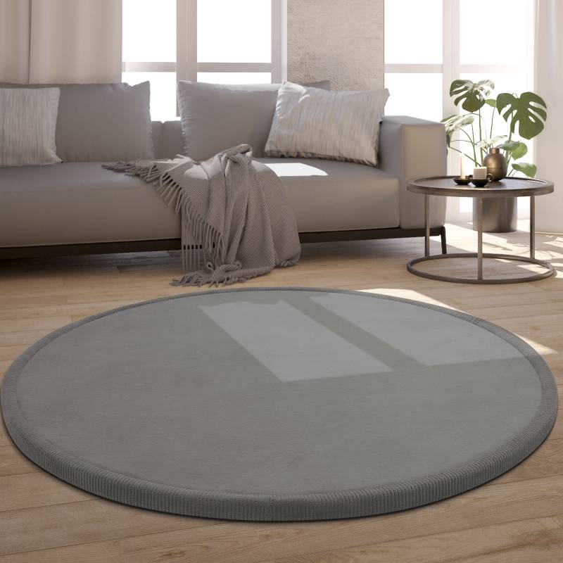 Paco Home Teppich »Tatami 475«, rund, 24 mm Höhe, Kurzflor, Uni Farben, mit Memory Foam, waschbar von PACO HOME