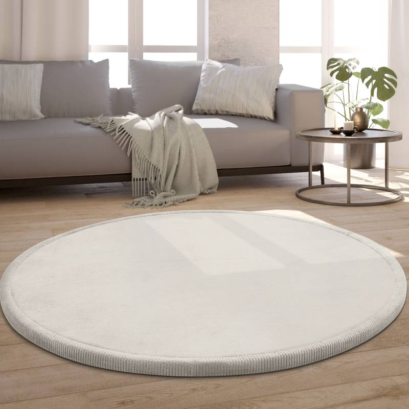 Paco Home Teppich »Tatami 475«, rund, 24 mm Höhe, Kurzflor, Uni Farben, mit Memory Foam, waschbar von PACO HOME