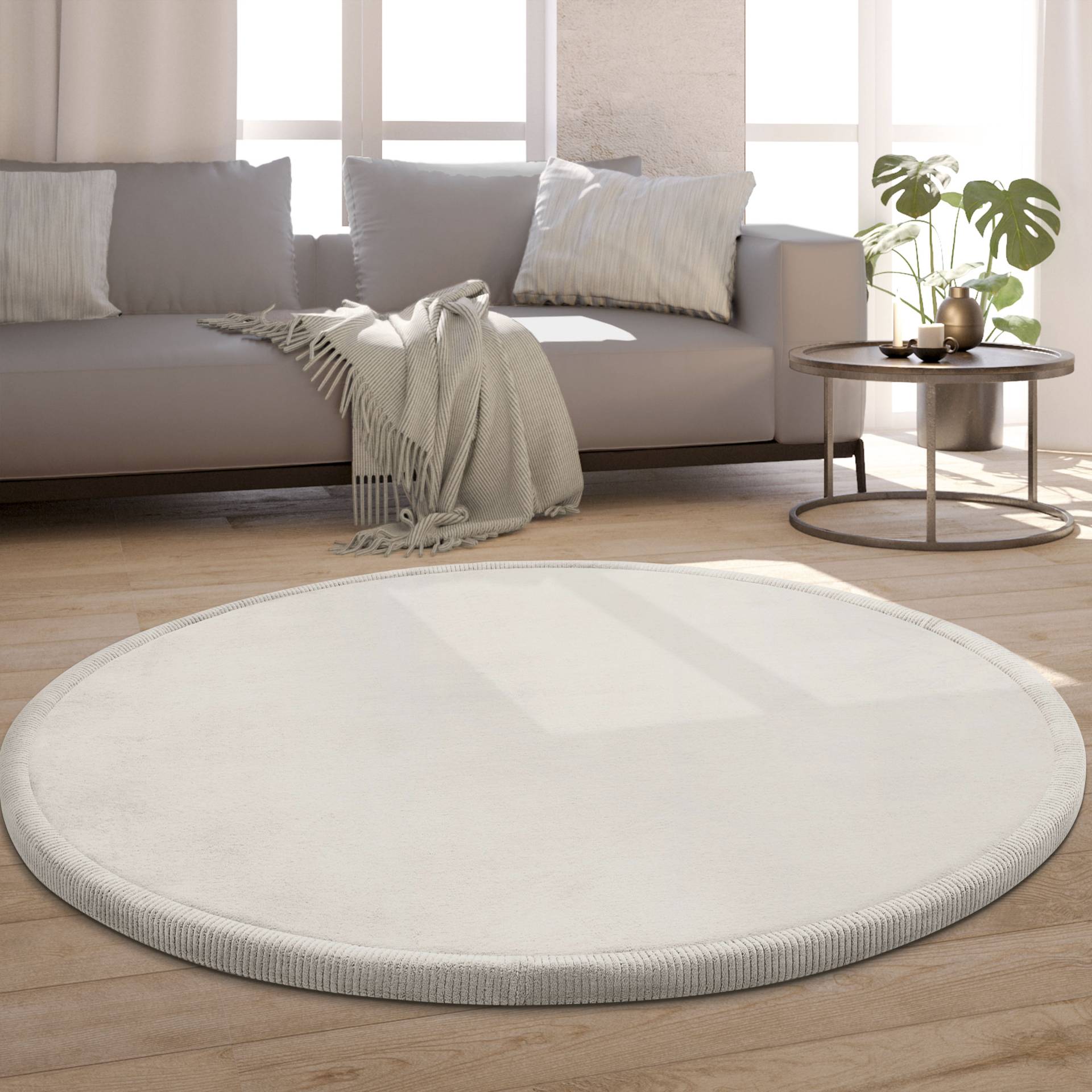 Paco Home Teppich »Tatami 475«, rund, Kurzflor, Uni Farben, mit Memory Foam, waschbar von PACO HOME