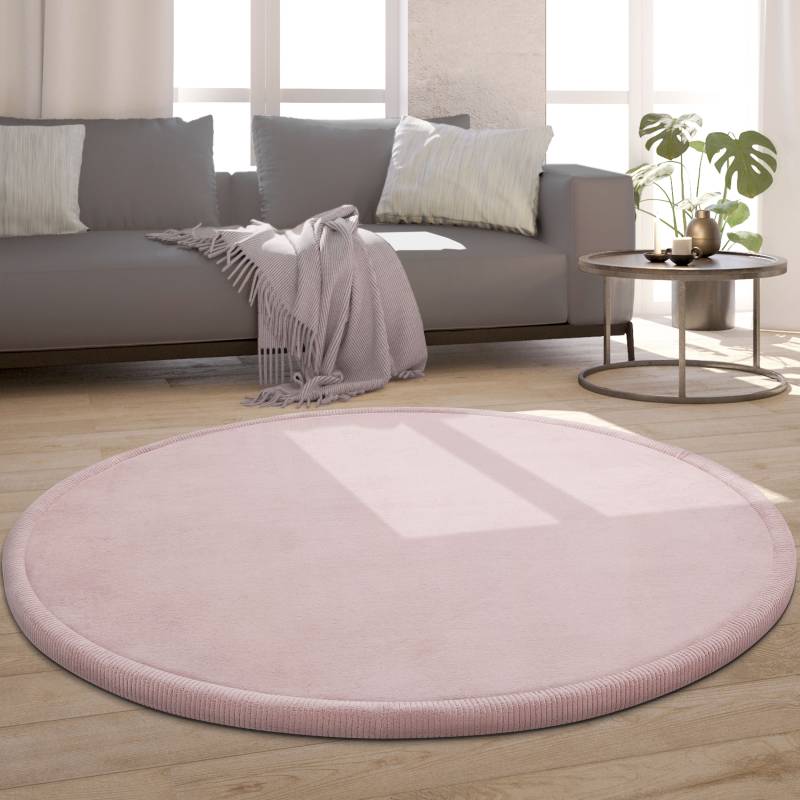 Paco Home Teppich »Tatami 475«, rund, 24 mm Höhe, Kurzflor, Uni Farben, mit Memory Foam, waschbar von PACO HOME