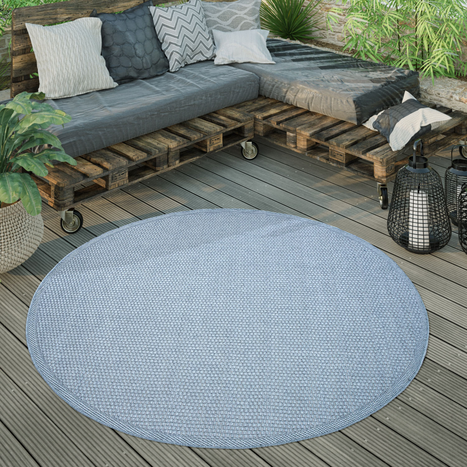 Paco Home Teppich »Timber 125«, rund, Flachgewebe, Sisal Optik, In- und Outdoor geeignet, Wohnzimmer von PACO HOME