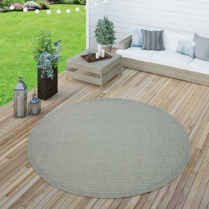 Paco Home Teppich »Timber 125«, rund, Flachgewebe, Sisal Optik, In- und Outdoor geeignet, Wohnzimmer von PACO HOME