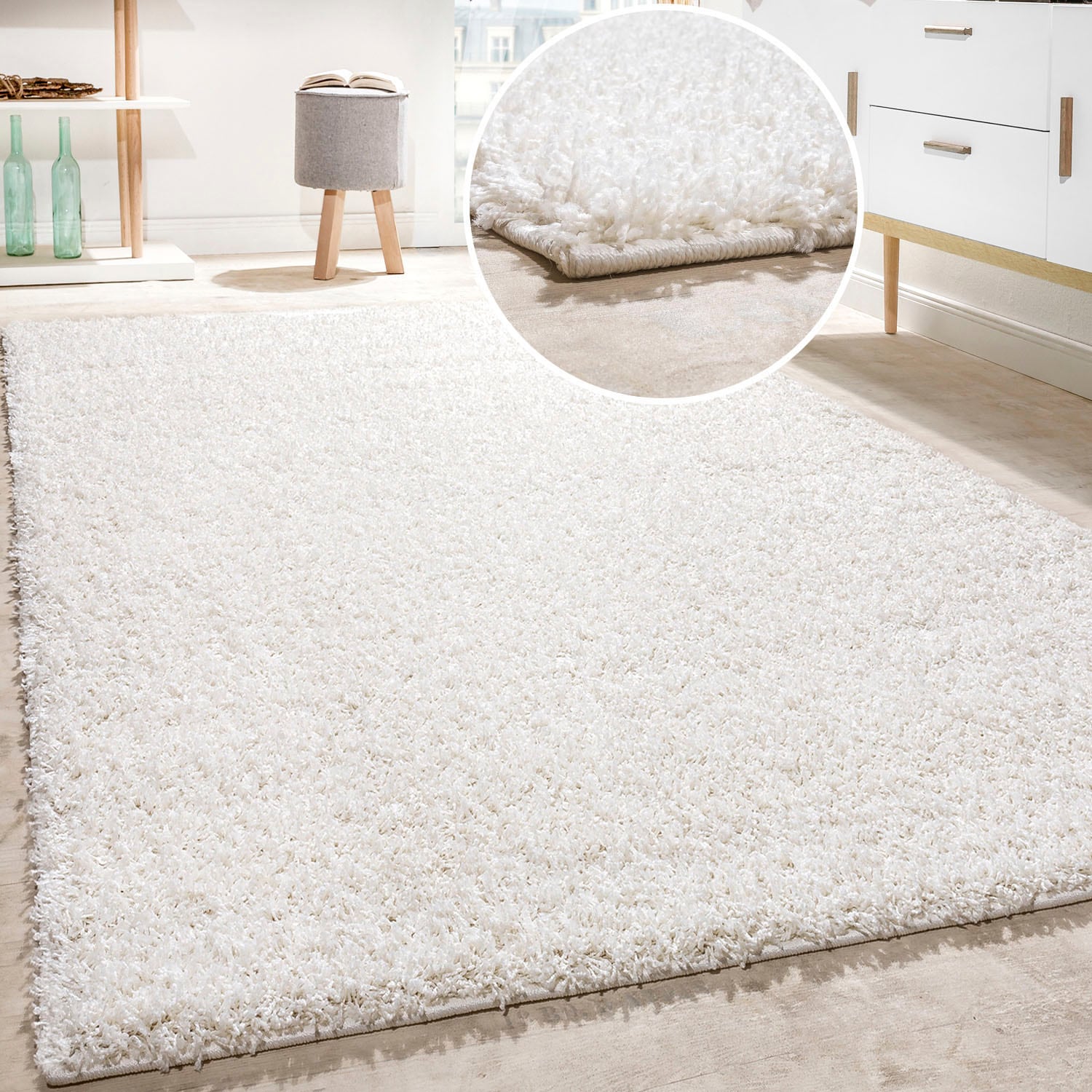 Paco Home Teppich »Twister 500«, rechteckig, Uni Hochflor Shaggy mit hoher Fadendichte von PACO HOME