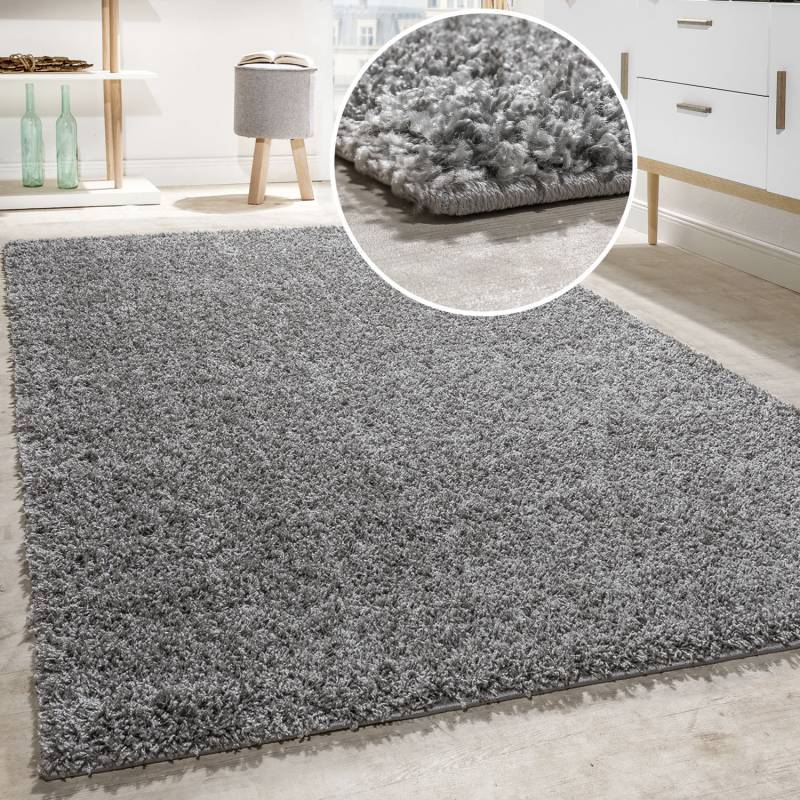 Paco Home Teppich »Twister 500«, rechteckig, 44 mm Höhe, Uni Hochflor Shaggy mit hoher Fadendichte von PACO HOME