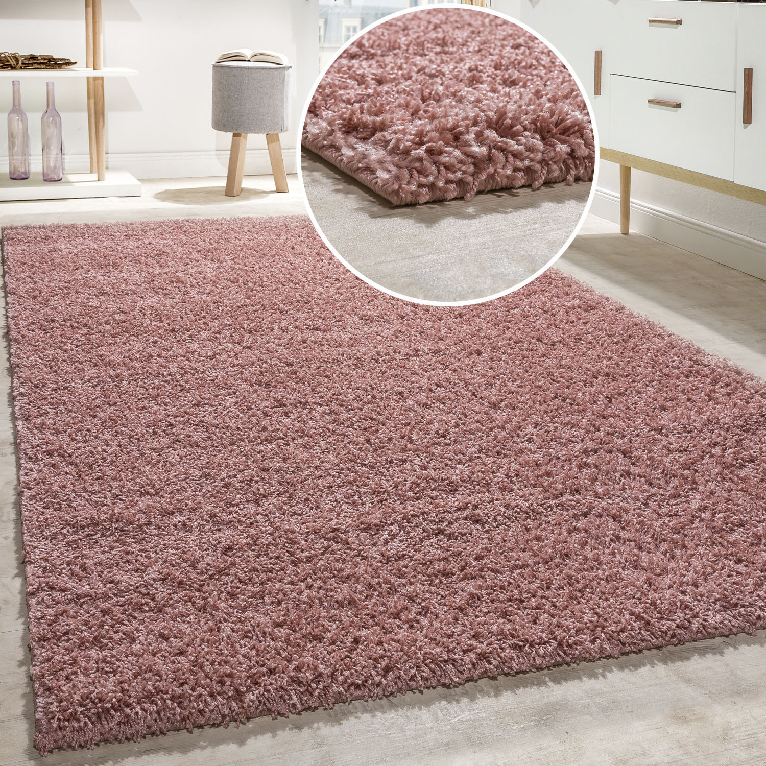 Paco Home Teppich »Twister 500«, rechteckig, Uni Hochflor Shaggy mit hoher Fadendichte von PACO HOME