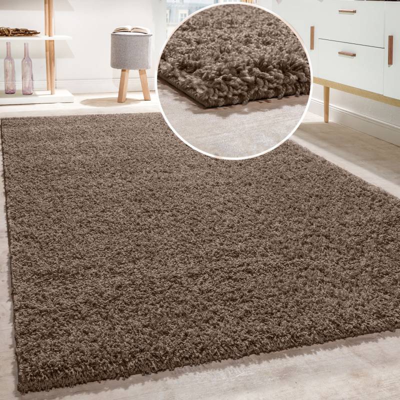 Paco Home Teppich »Twister 500«, rechteckig, 44 mm Höhe, Uni Hochflor Shaggy mit hoher Fadendichte von PACO HOME