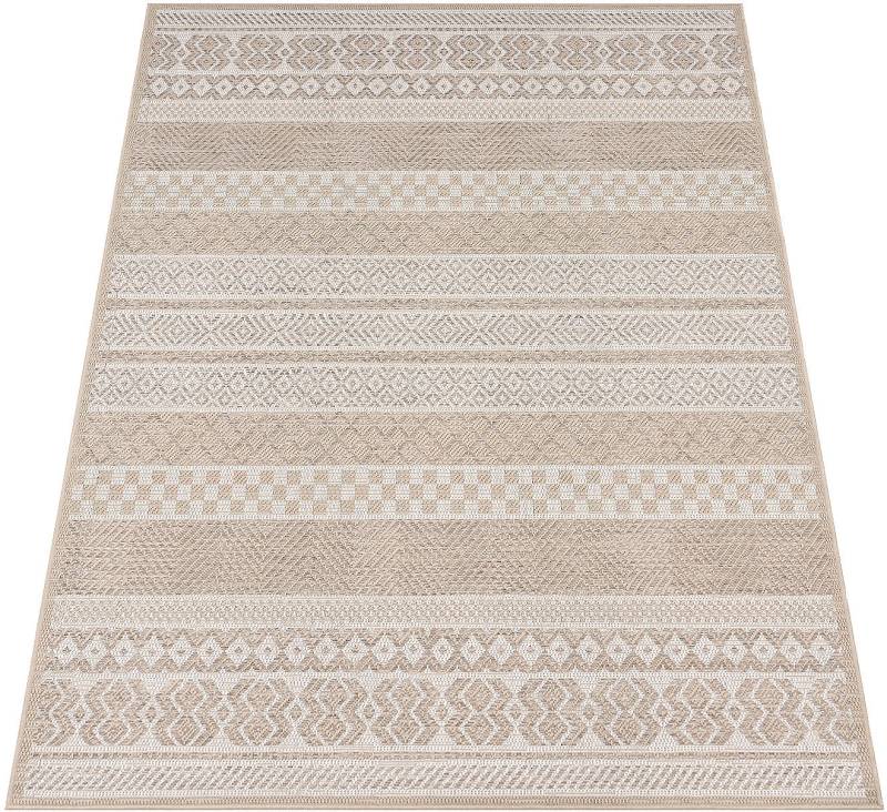 Paco Home Teppich »Vermont 183«, rechteckig, 4 mm Höhe, Flachgewebe, modernes gestreiftes Design, In- und Outdoor geeignet von PACO HOME