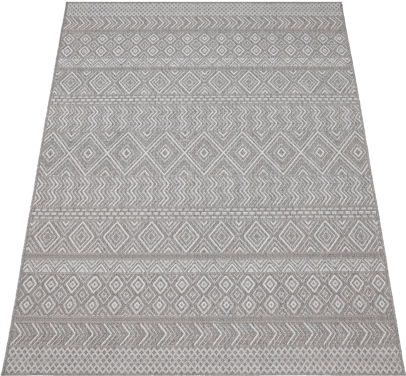 Paco Home Teppich »Vermont 190«, rechteckig, 4 mm Höhe, Flachgewebe, modernes Design mit Rauten, gesteift, Outdoor geeignet von PACO HOME