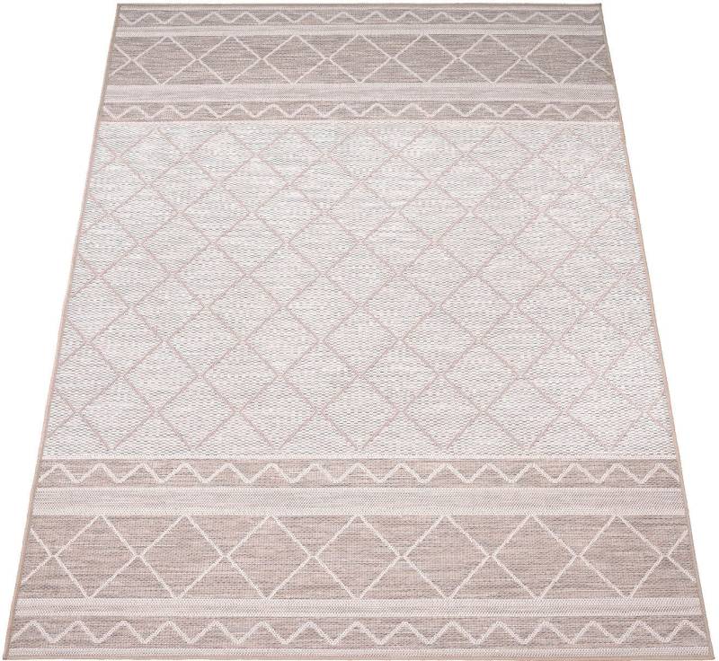 Paco Home Teppich »Vermont 191«, rechteckig, 4 mm Höhe, Flachgewebe, modernes Design mit Rauten, gesteift, Outdoor geeignet von PACO HOME