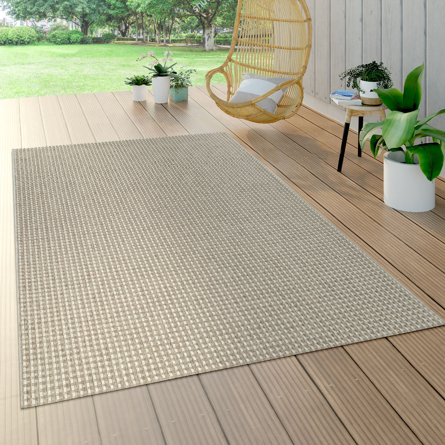 Paco Home Teppich »Waregem 622«, rechteckig, 4 mm Höhe, Flachgewebe, Sisal-Optik, In- und Outdoor geeignet, Wohnzimmer von PACO HOME