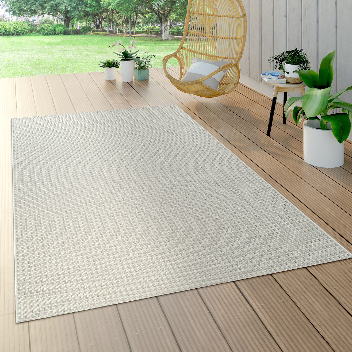 Paco Home Teppich »Waregem 622«, rechteckig, 4 mm Höhe, Flachgewebe, Sisal-Optik, In- und Outdoor geeignet, Wohnzimmer von PACO HOME