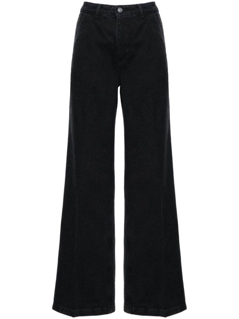 PAIGE Harper high-rise wide-leg jeans - Black von PAIGE