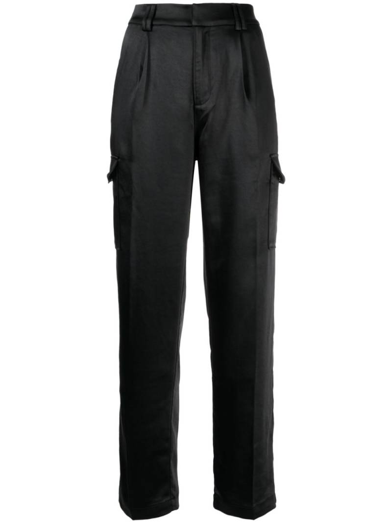 PAIGE Malika satin cargo trousers - Black von PAIGE