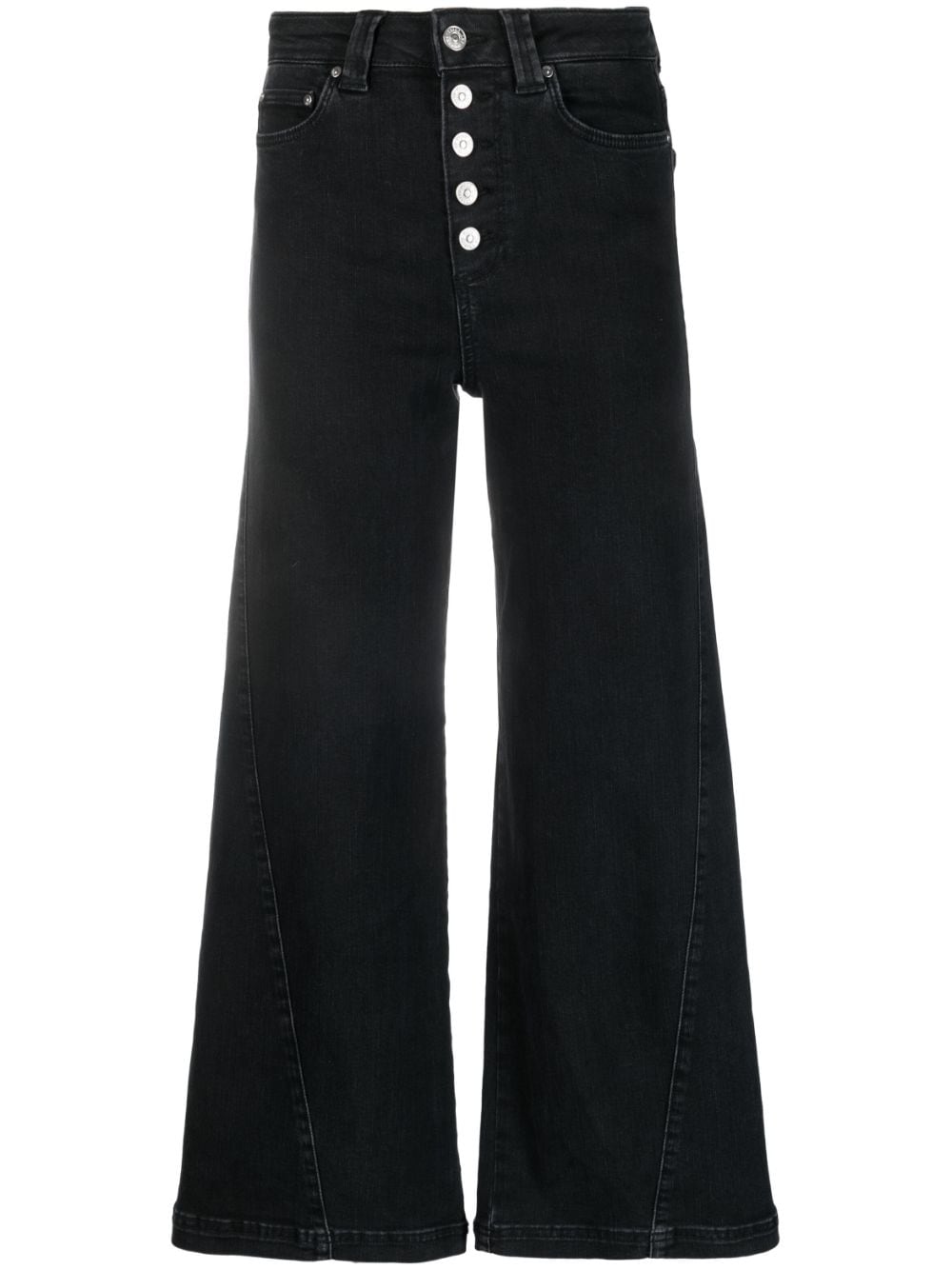 PAIGE button-detail cropped jeans - Black von PAIGE