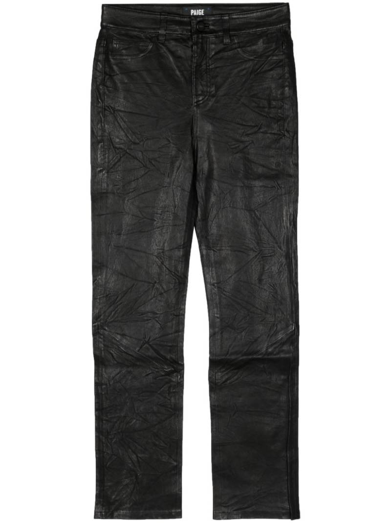 PAIGE crinkled-finish straight-leg jeans - Black von PAIGE