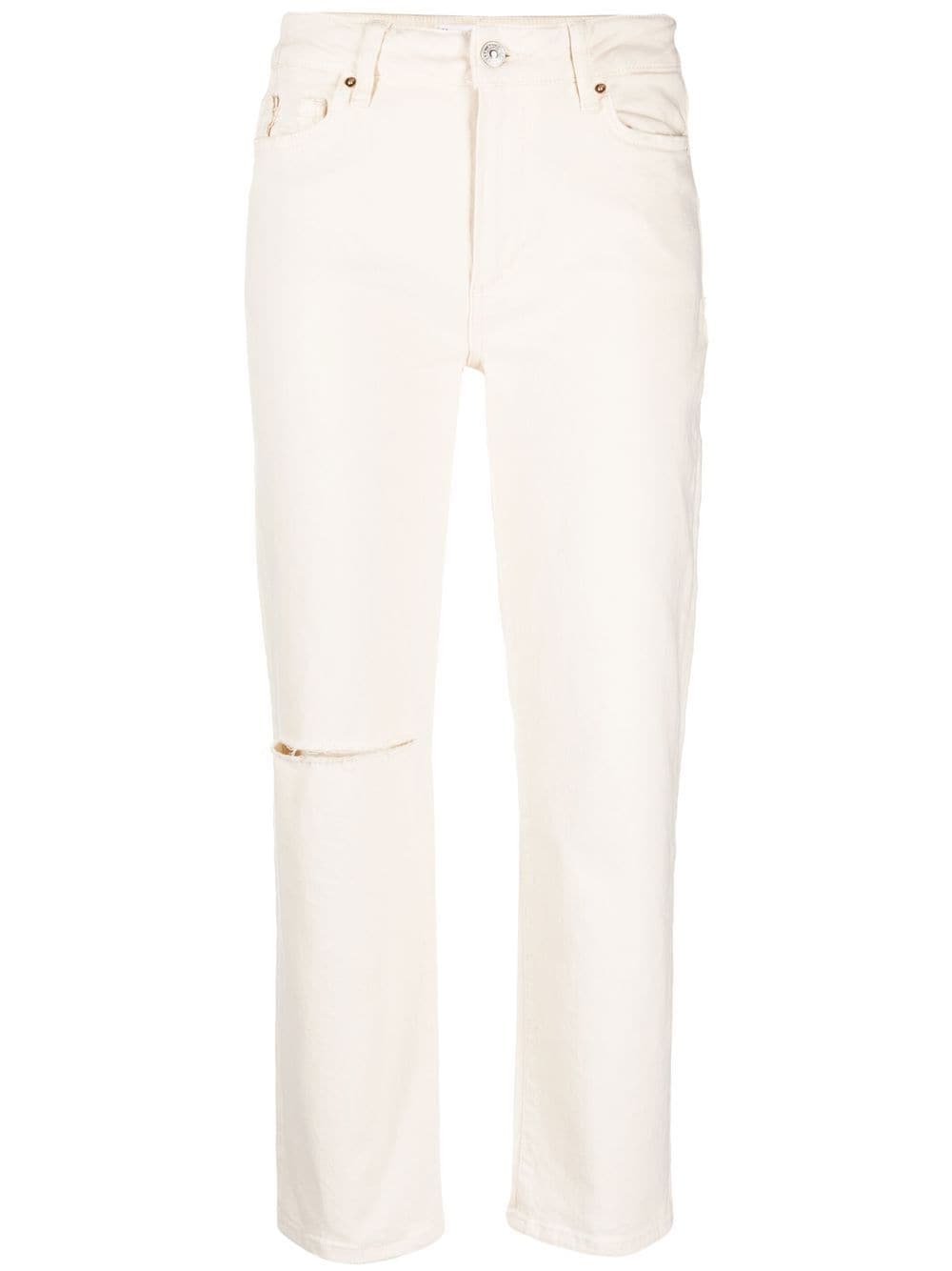 PAIGE distressed cropped jeans - Neutrals von PAIGE