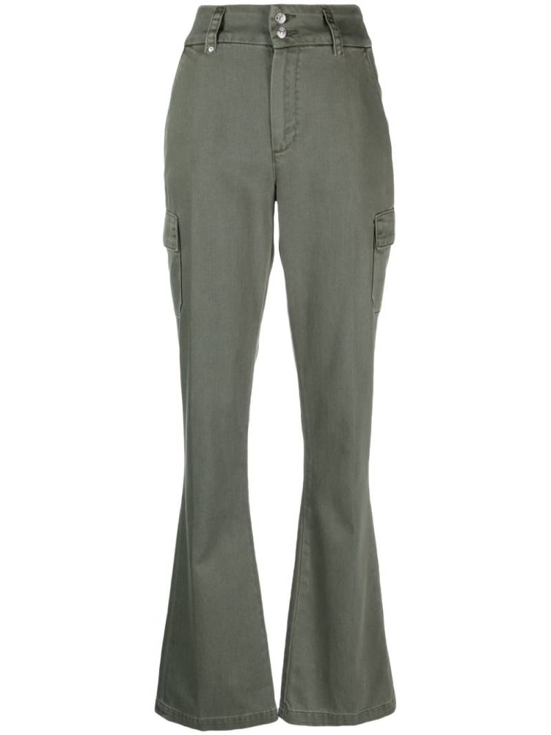 PAIGE high-waisted flared trousers - Green von PAIGE