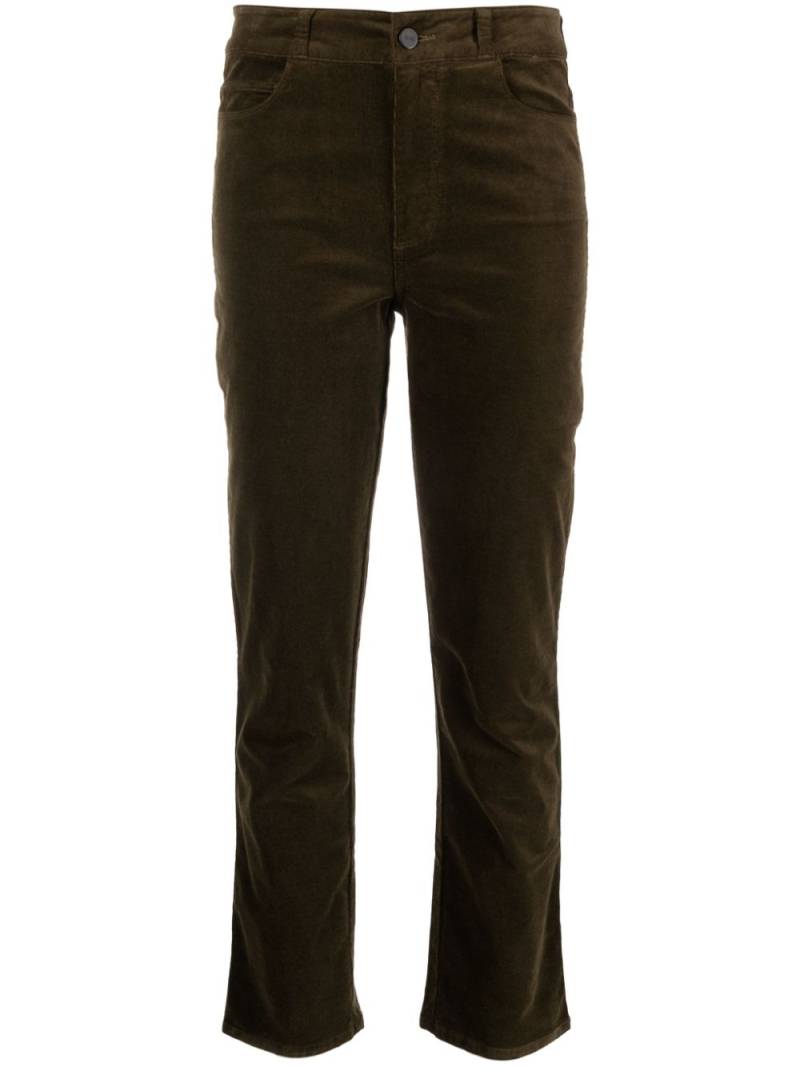 PAIGE logo-patch corduroy slim-fit trousers - Green von PAIGE