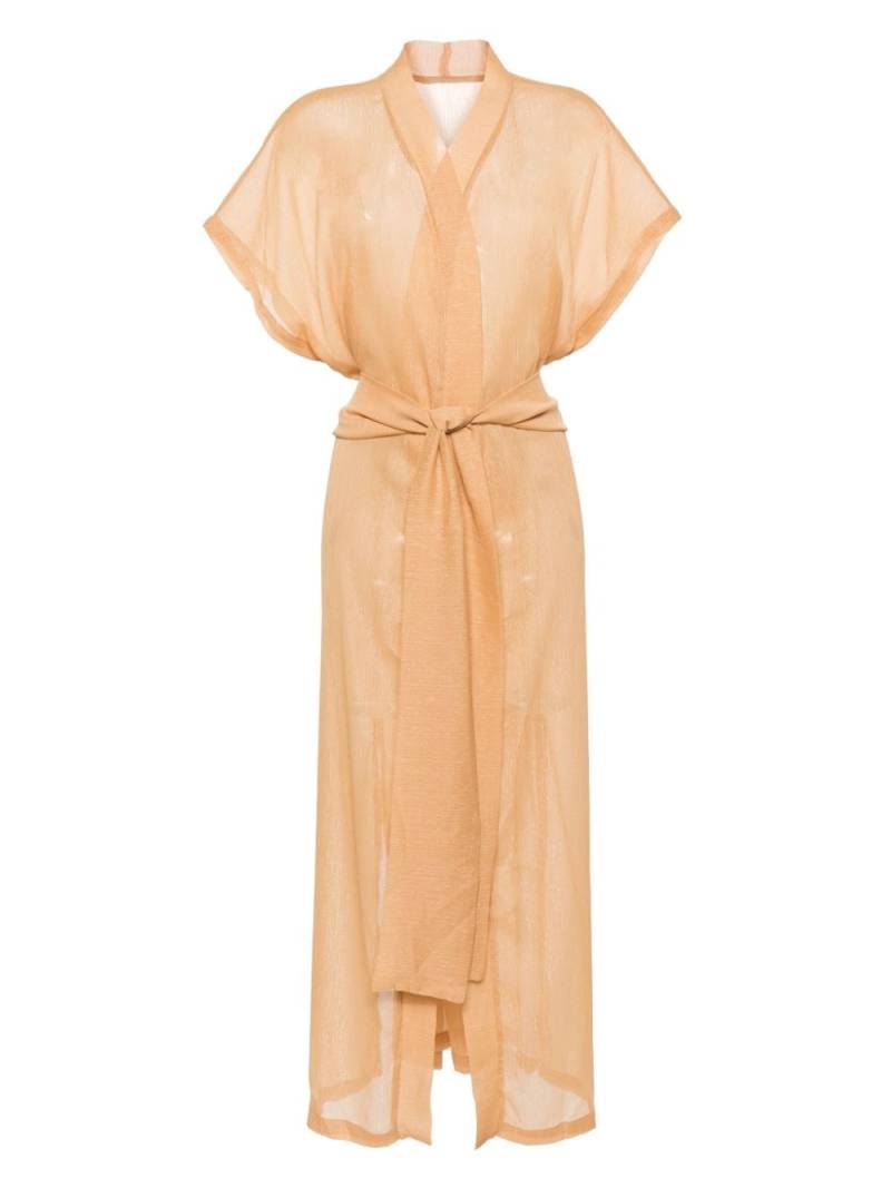 PARAMIDONNA Aria belted maxi kimono - Brown von PARAMIDONNA