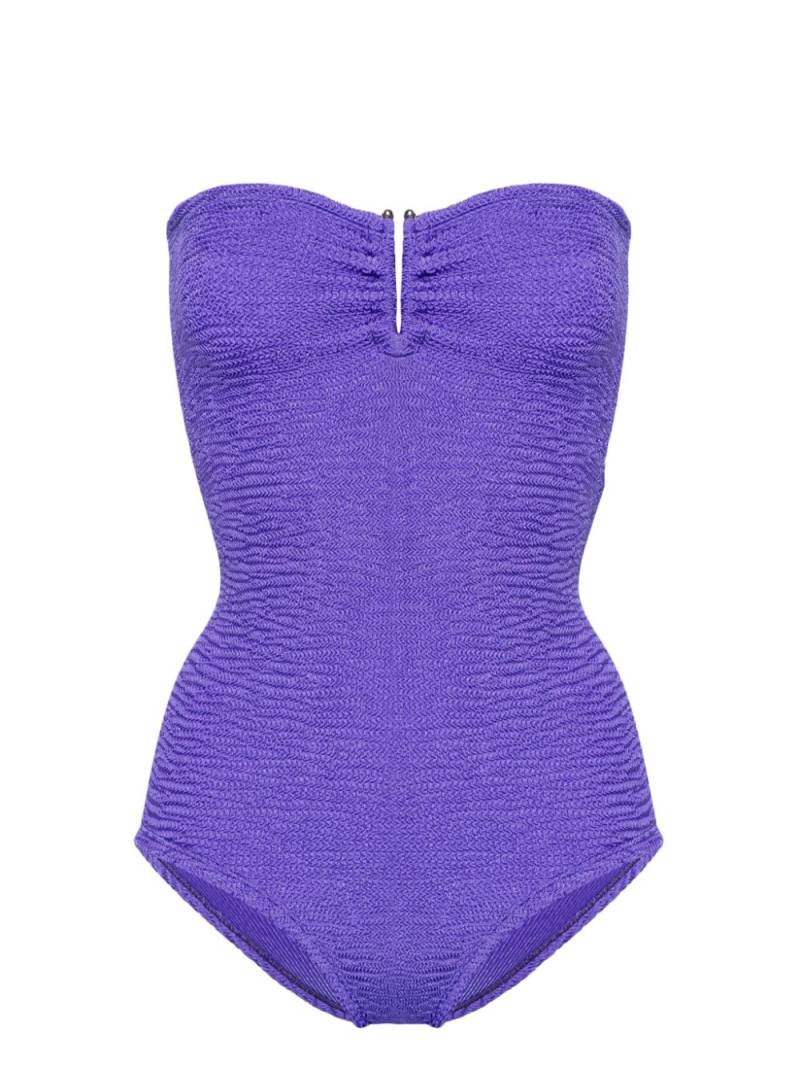 PARAMIDONNA Frida strapless seersucker swimsuit - Purple von PARAMIDONNA