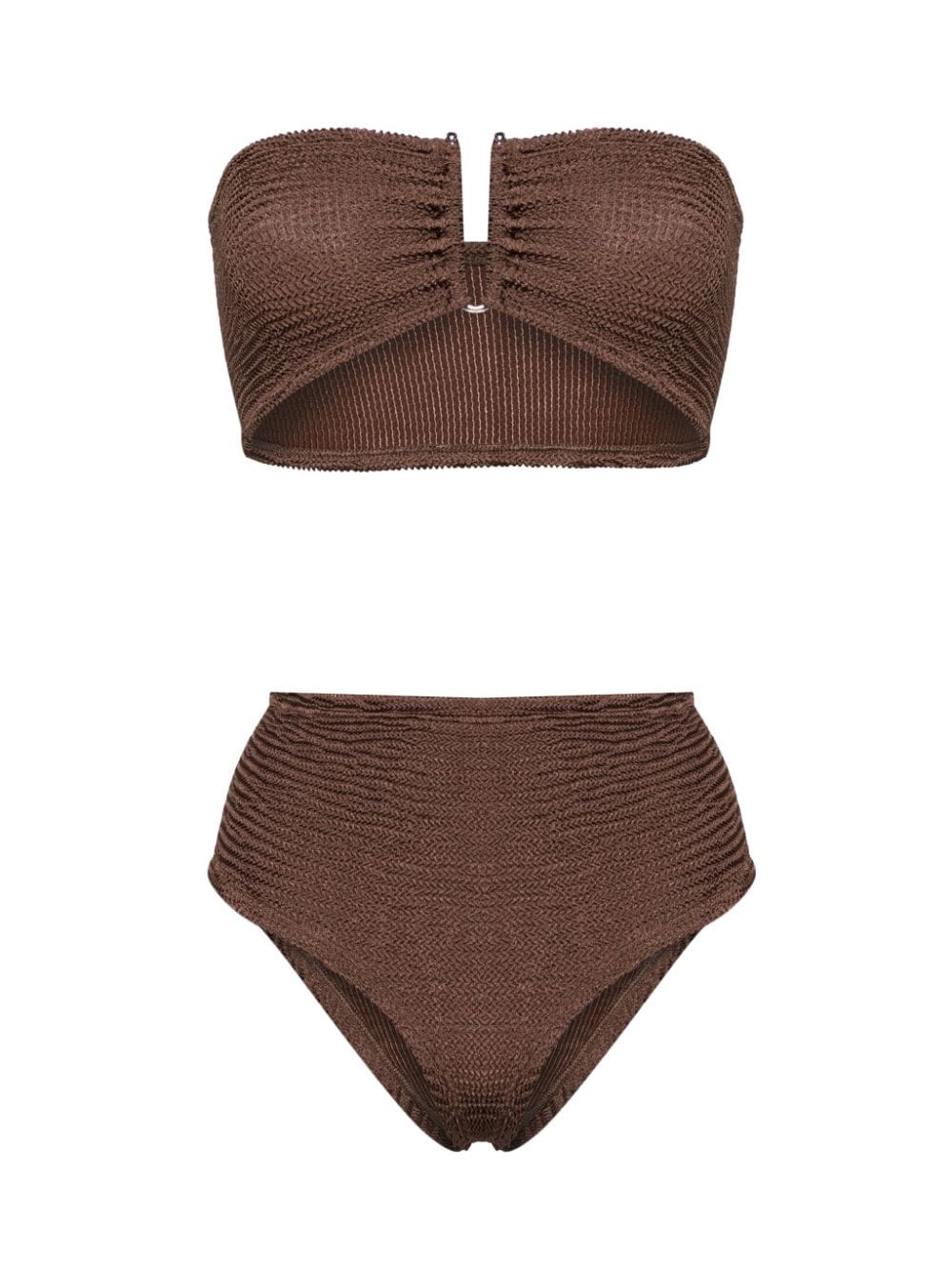 PARAMIDONNA Frida textured one size beach setrinkled bikini - Brown von PARAMIDONNA