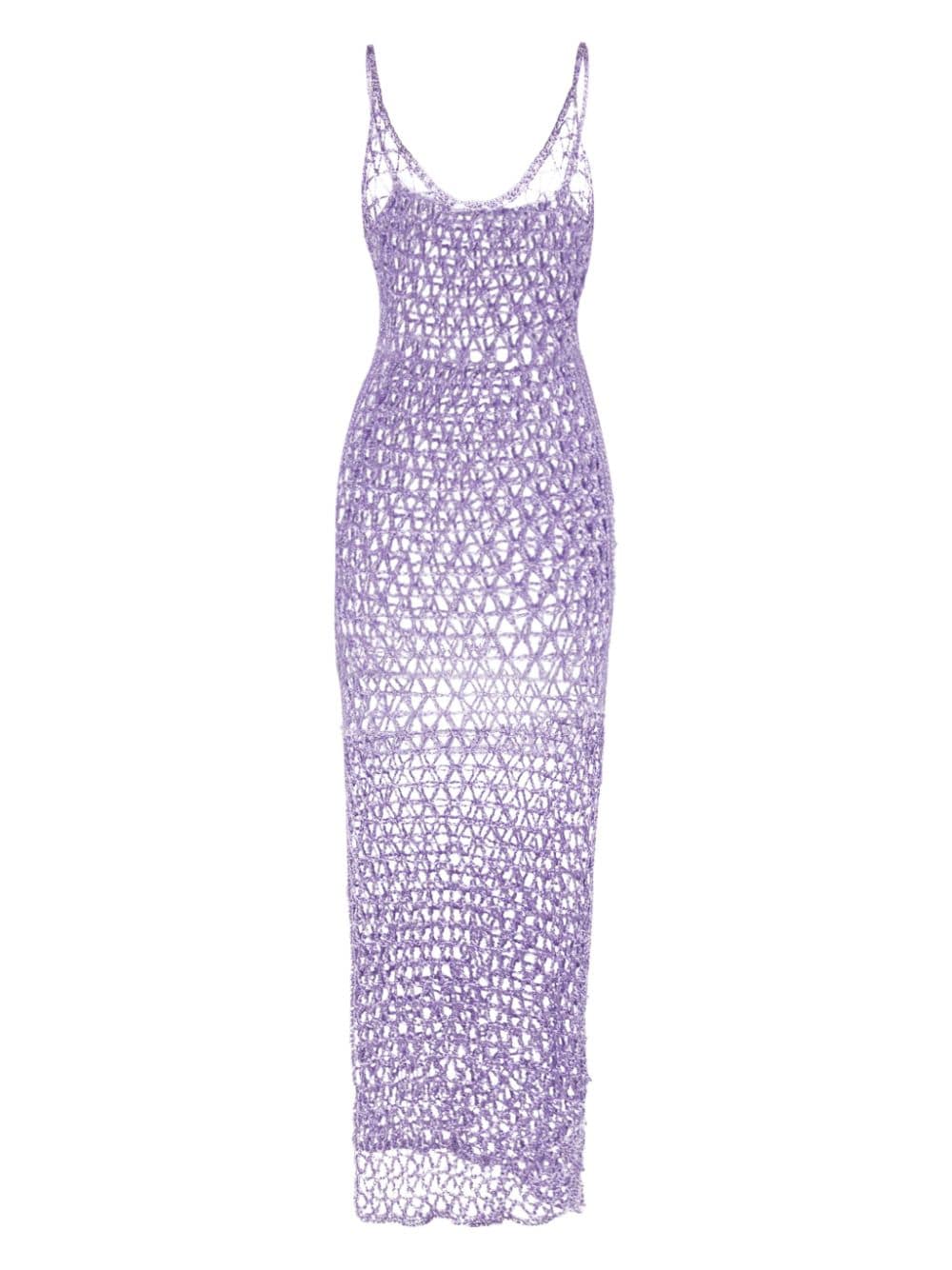 PARAMIDONNA Gigi crochet silk dress - Purple von PARAMIDONNA