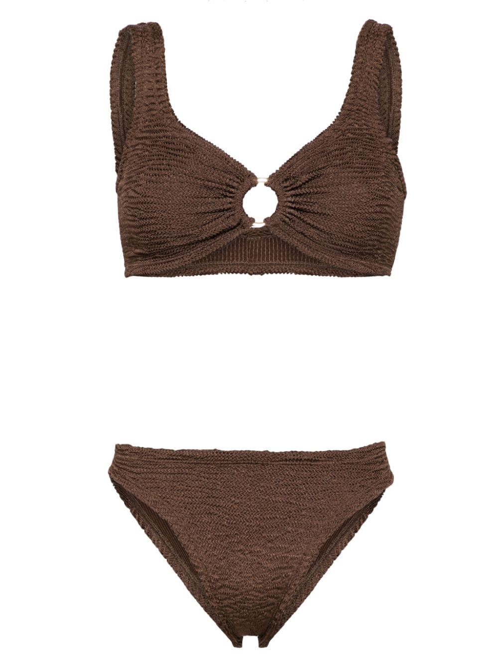 PARAMIDONNA Irina seersucker bikini - Brown von PARAMIDONNA