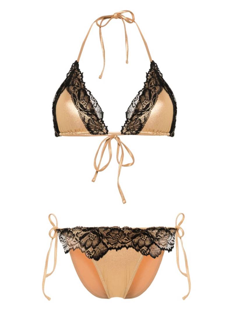 PARAMIDONNA Kourtney lace-detail bikini - Gold von PARAMIDONNA