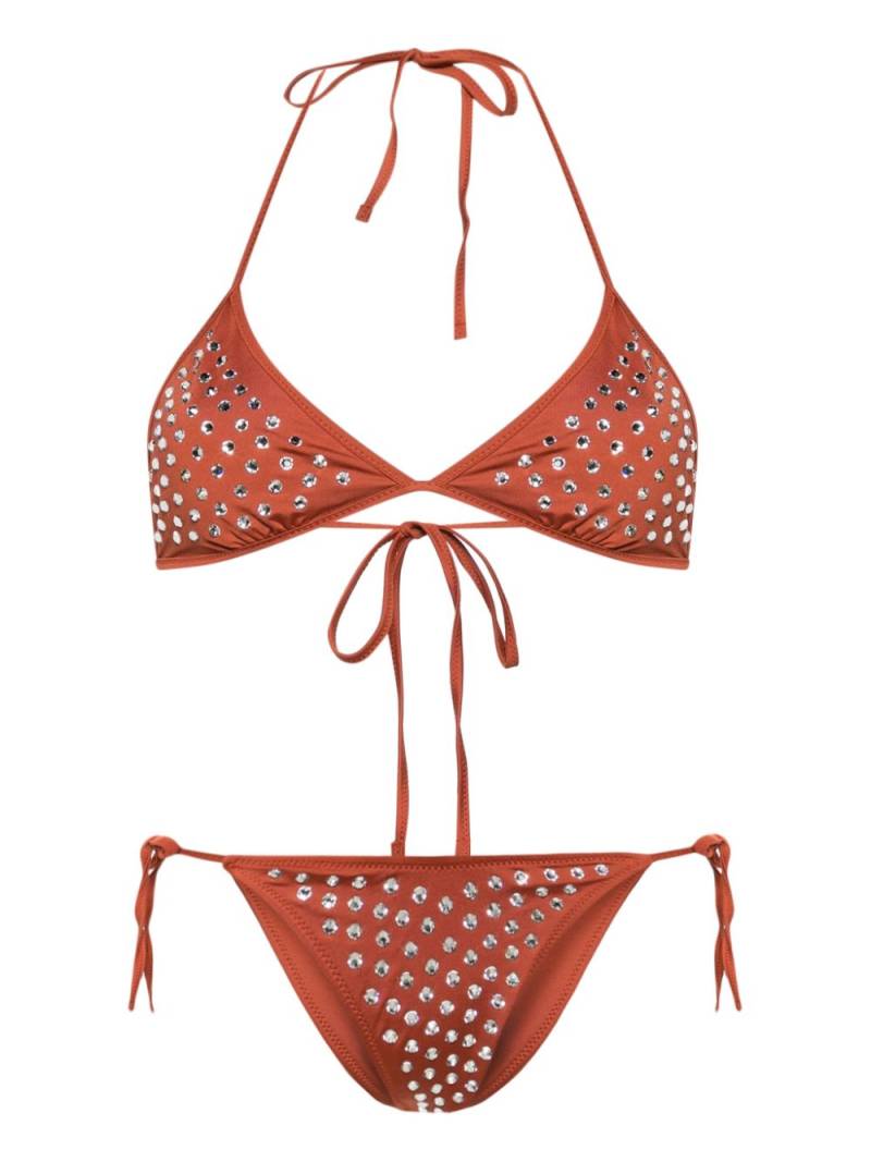 PARAMIDONNA Livia crystal-embellished bikini set - Brown von PARAMIDONNA