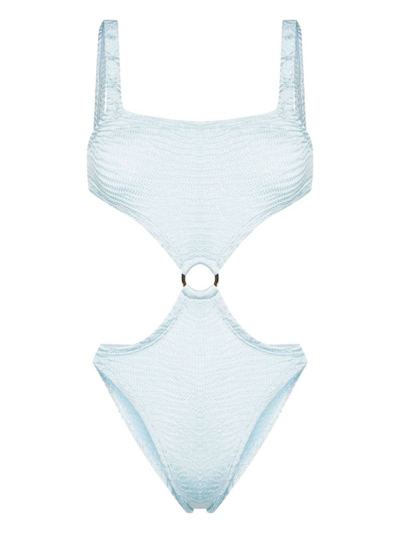 PARAMIDONNA Olivia cut-out crinkled swimsuit - Blue von PARAMIDONNA