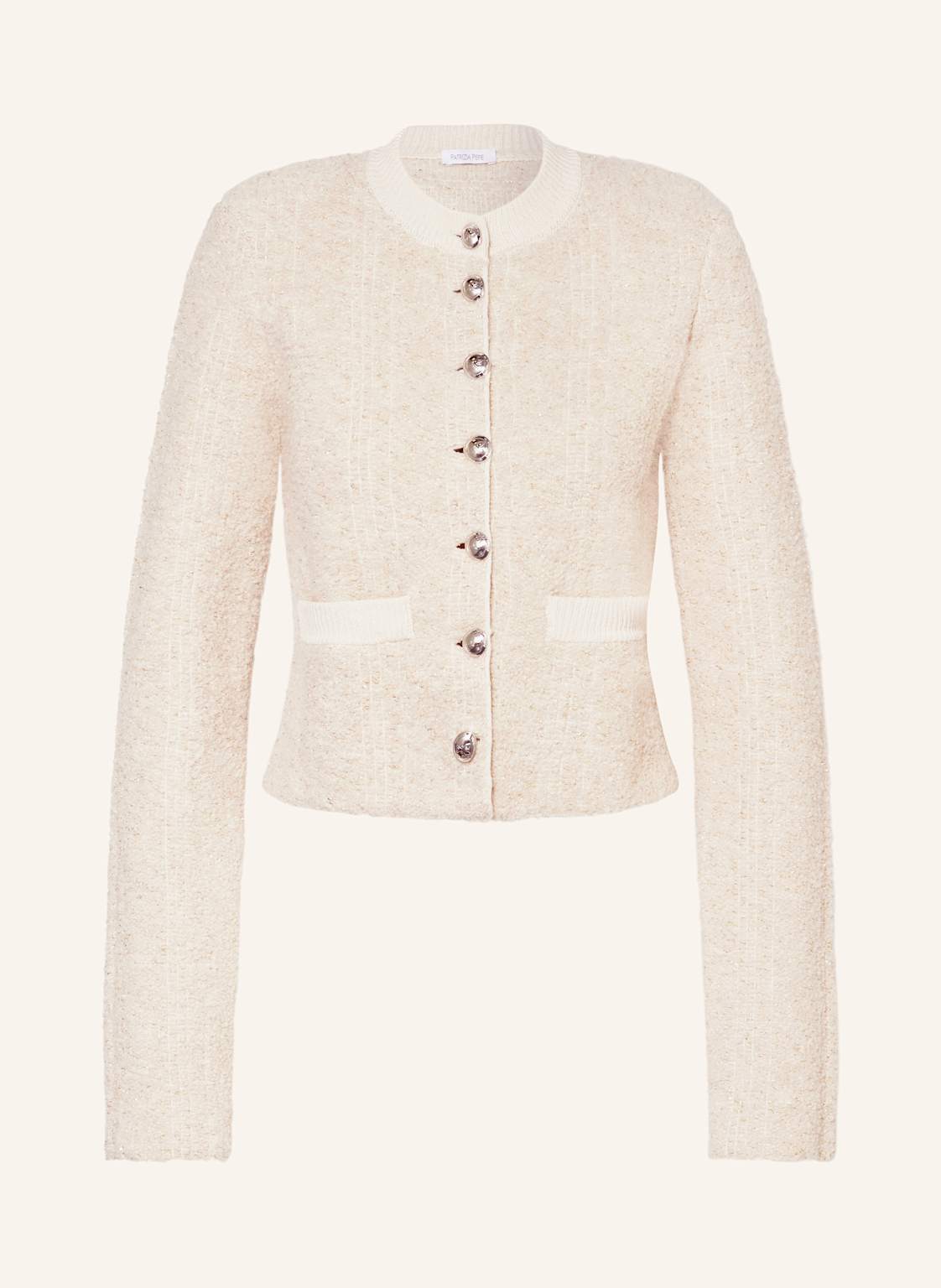 Patrizia Pepe Bouclé-Jacke Mit Glitzergarn beige von PATRIZIA PEPE