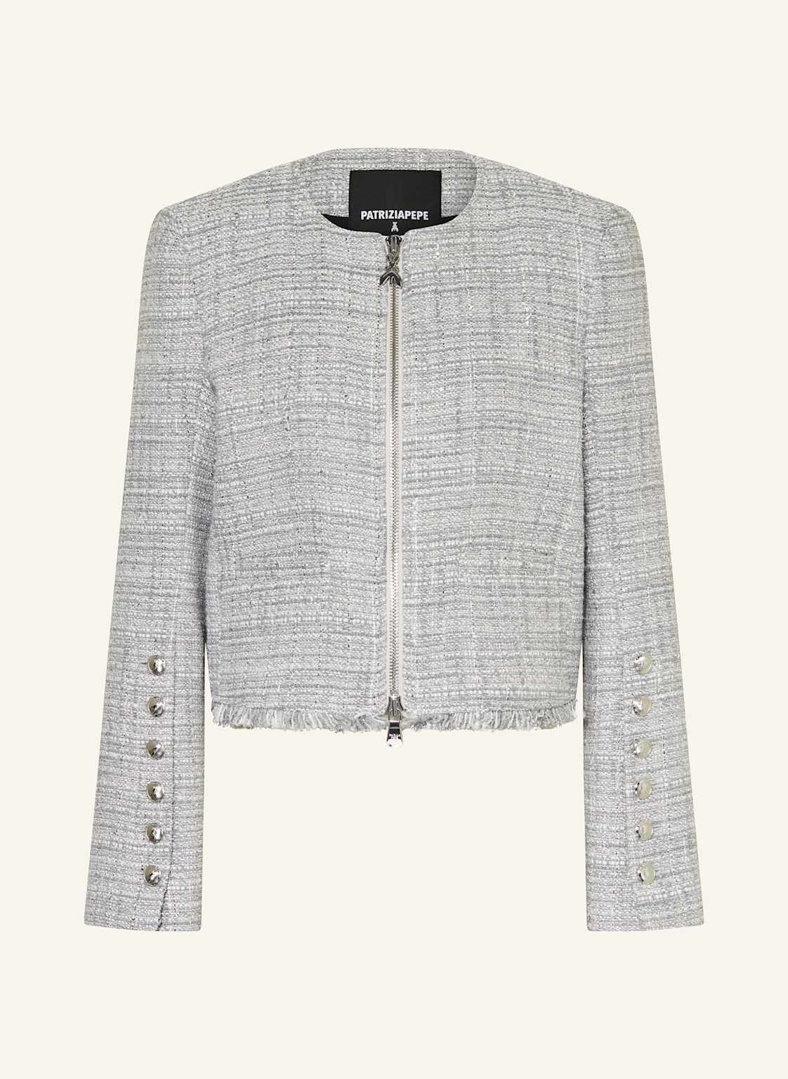 Patrizia Pepe Bouclé-Jacke Mit Glitzergarn grau von PATRIZIA PEPE