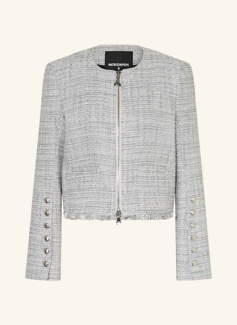 Patrizia Pepe Bouclé-Jacke Mit Glitzergarn grau von PATRIZIA PEPE