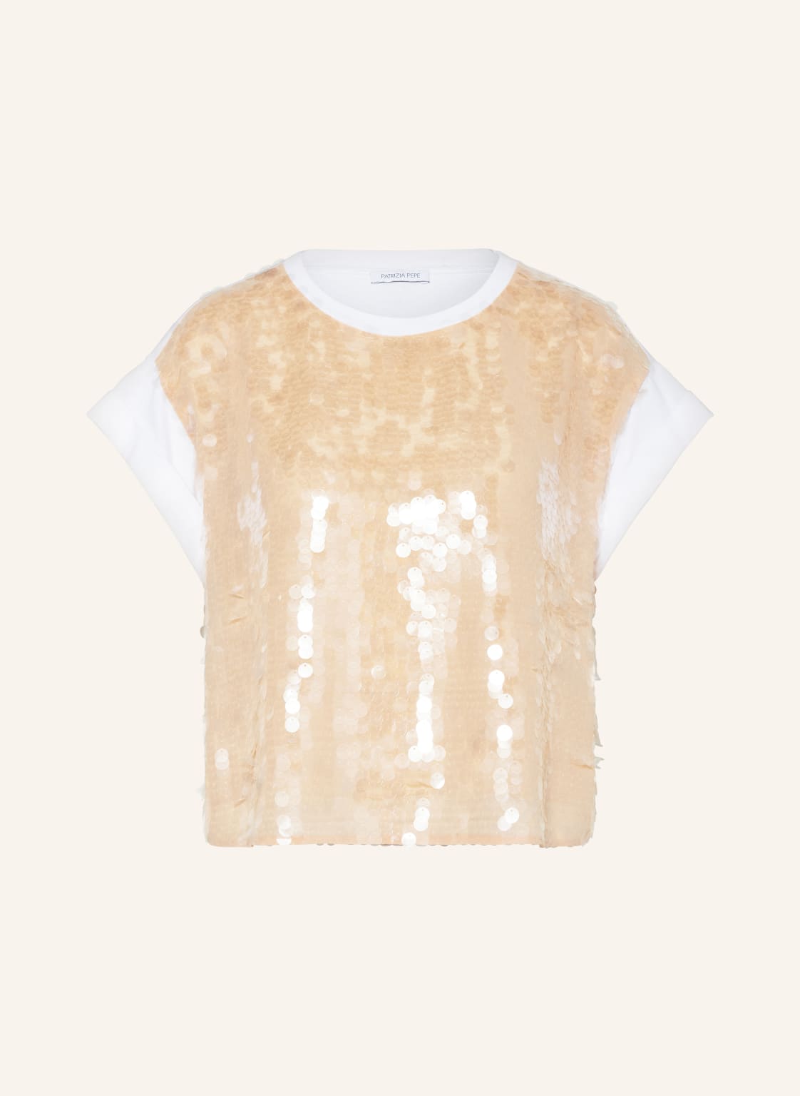 Patrizia Pepe T-Shirt Mit Pailletten beige von PATRIZIA PEPE