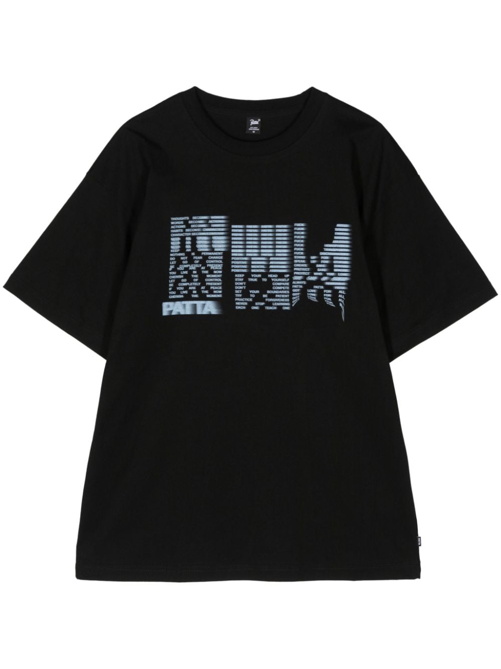 PATTA Glitch cotton T-shirt - Black