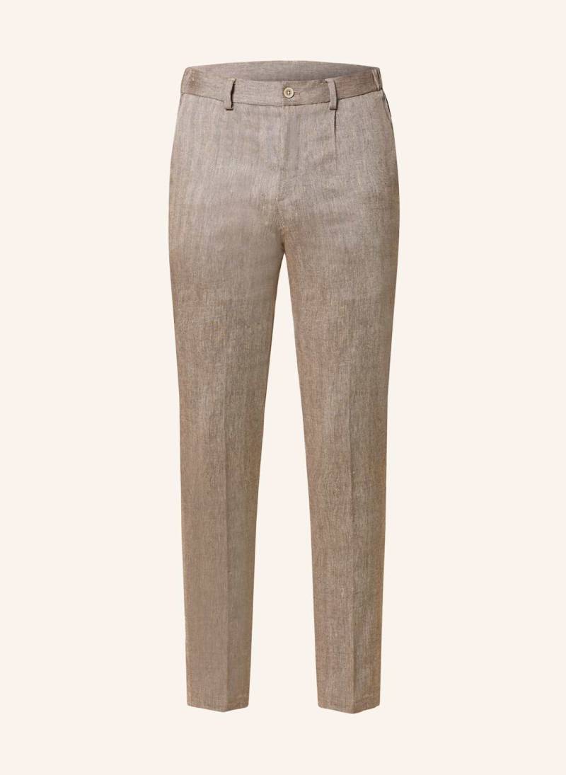 Paul Anzughose Slim Fit Mit Leinen braun von PAUL