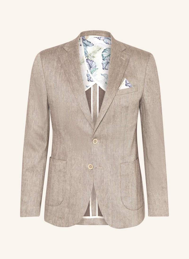 Paul Anzugsakko Extra Slim Fit Von Leinen braun von PAUL