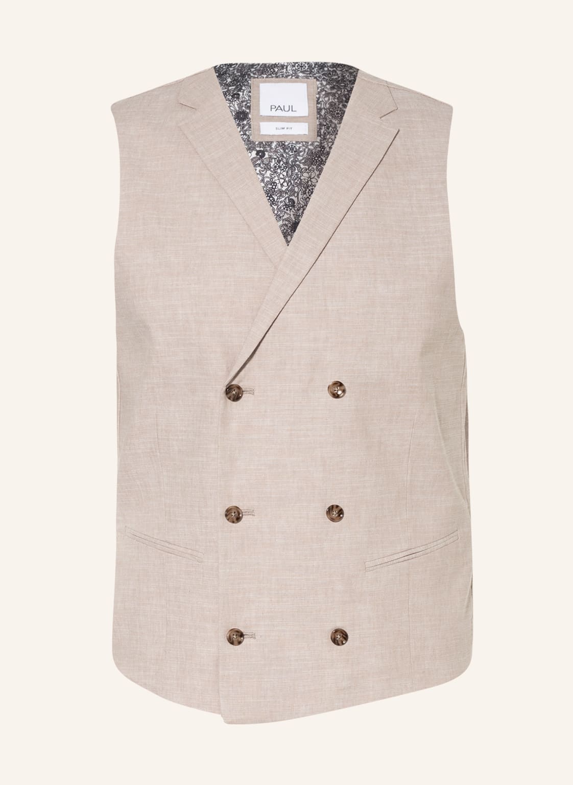 Paul Anzugweste Slim Fit Mit Leinen beige Paul Anzugweste Slim Fit Mit Leinen beige von PAUL
