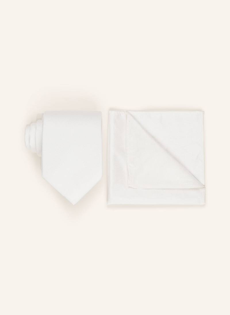Paul Set: Krawatte Und Einstecktuch weiss von PAUL
