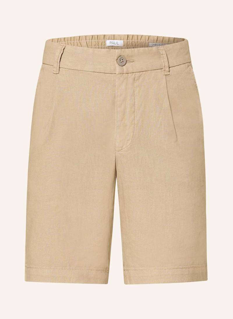 Paul Shorts Comfort Fit Mit Leinen beige von PAUL