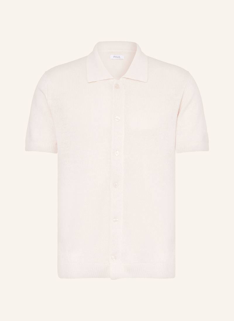 Paul Strickhemd Comfort Fit Aus Leinen weiss von PAUL