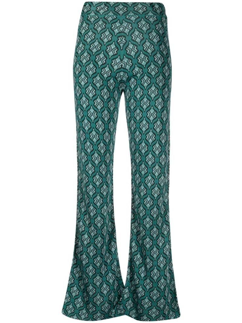 PAULA Moonstone flared jacquard trousers - Green von PAULA