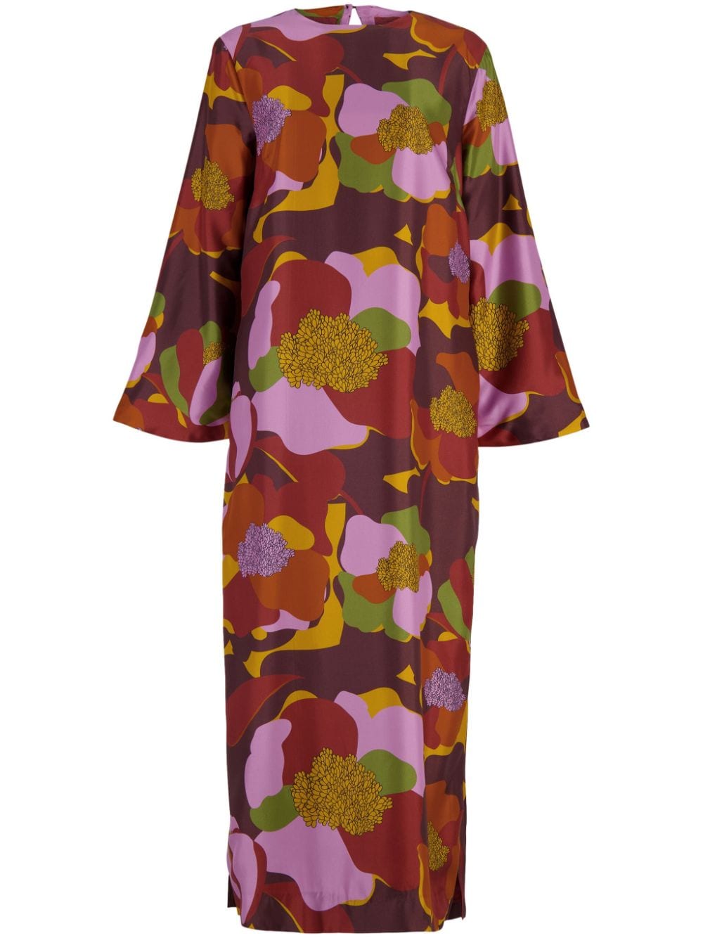 PAULA Shirley graphic-print silk-twill dress - Brown von PAULA