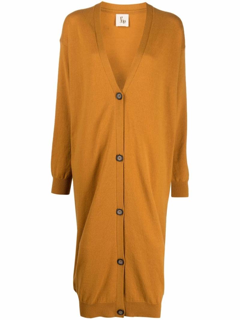 PAULA V-neck cashmere cardi-coat - Yellow von PAULA