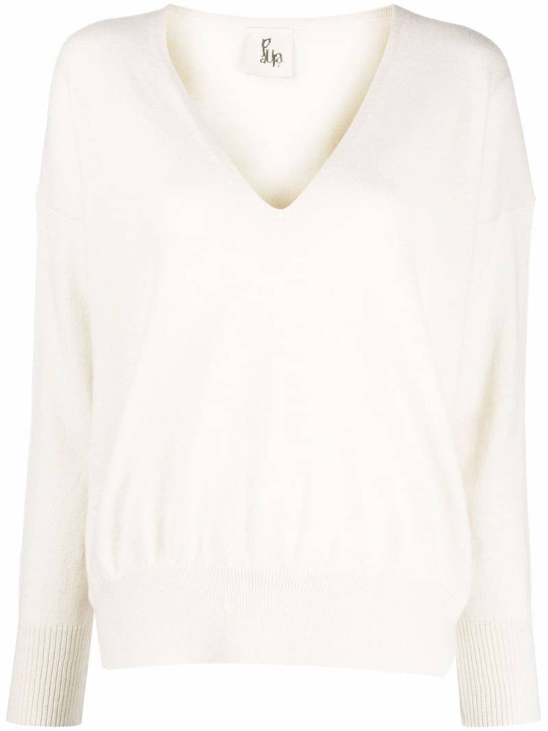 PAULA V-neck cashmere jumper - White von PAULA