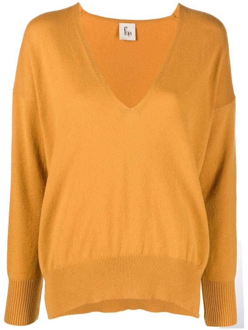 PAULA V-neck cashmere jumper - Yellow von PAULA