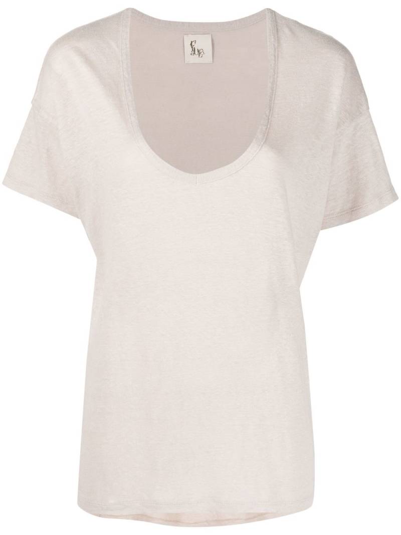 PAULA deep V-neck T-shirt - Neutrals von PAULA