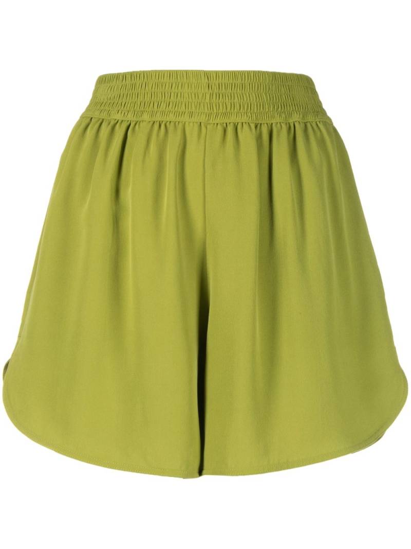 PAULA elasticated-waist silk short shorts - Green von PAULA